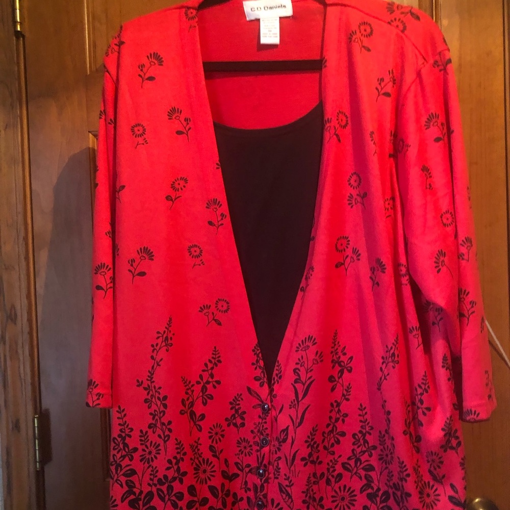 Beautiful C.  D. Daniels 2for1 cardigan look top.